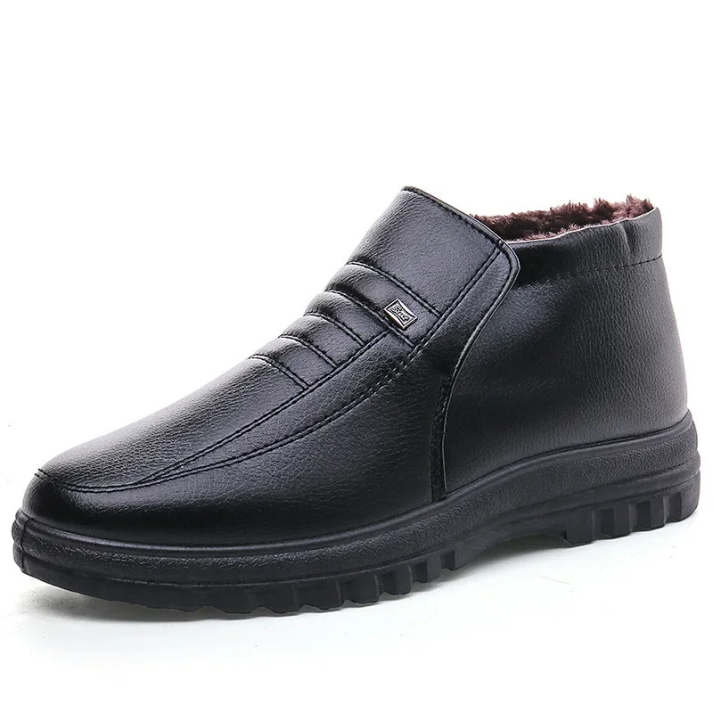 Leather Work Boots - Plus Size Men's Boots Winter Warm