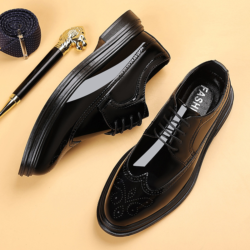 Leather Work Dress - Men's Patent Leather Brogue Dress Shoes