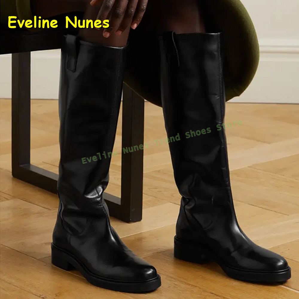 Leather Work Boots - Black Leather Knee High Riding Boots