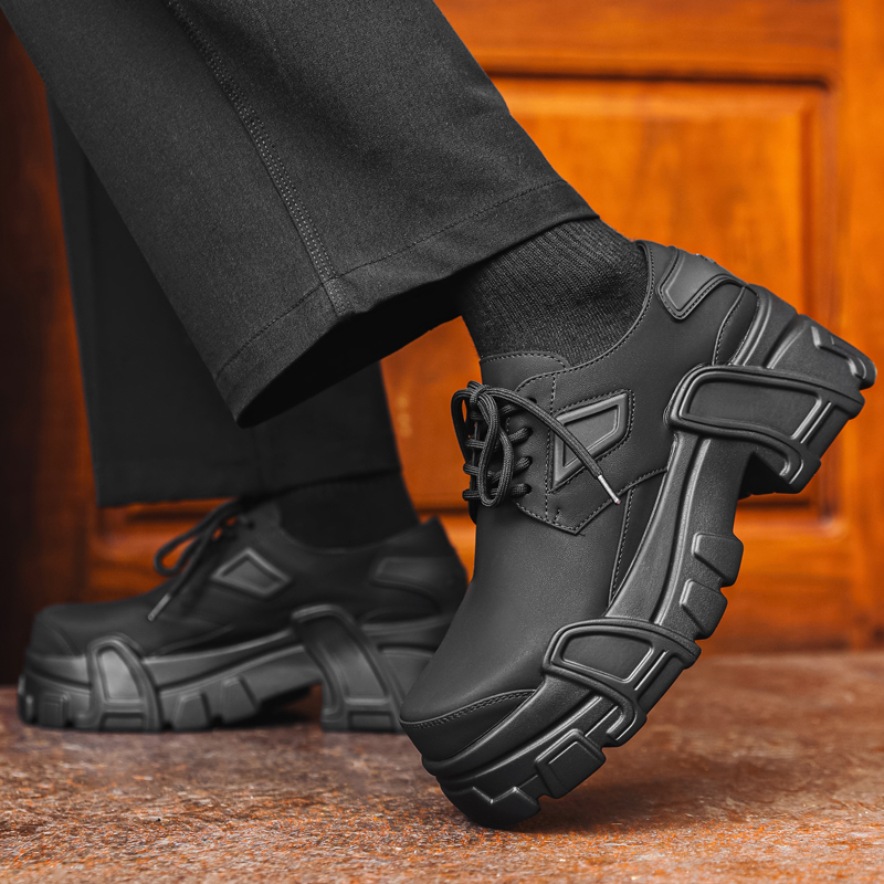 Leather Work Dress - Men Platform Leather Shoes Formal Dress