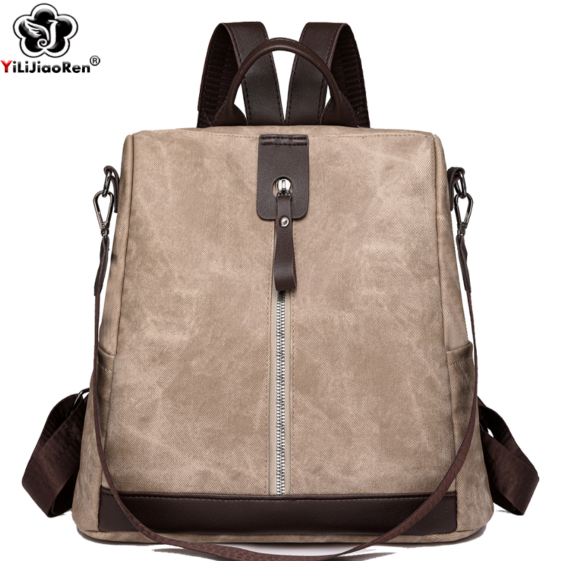 Leather Work Backpack - Fashion Anti-theft Backpack Female High Quality