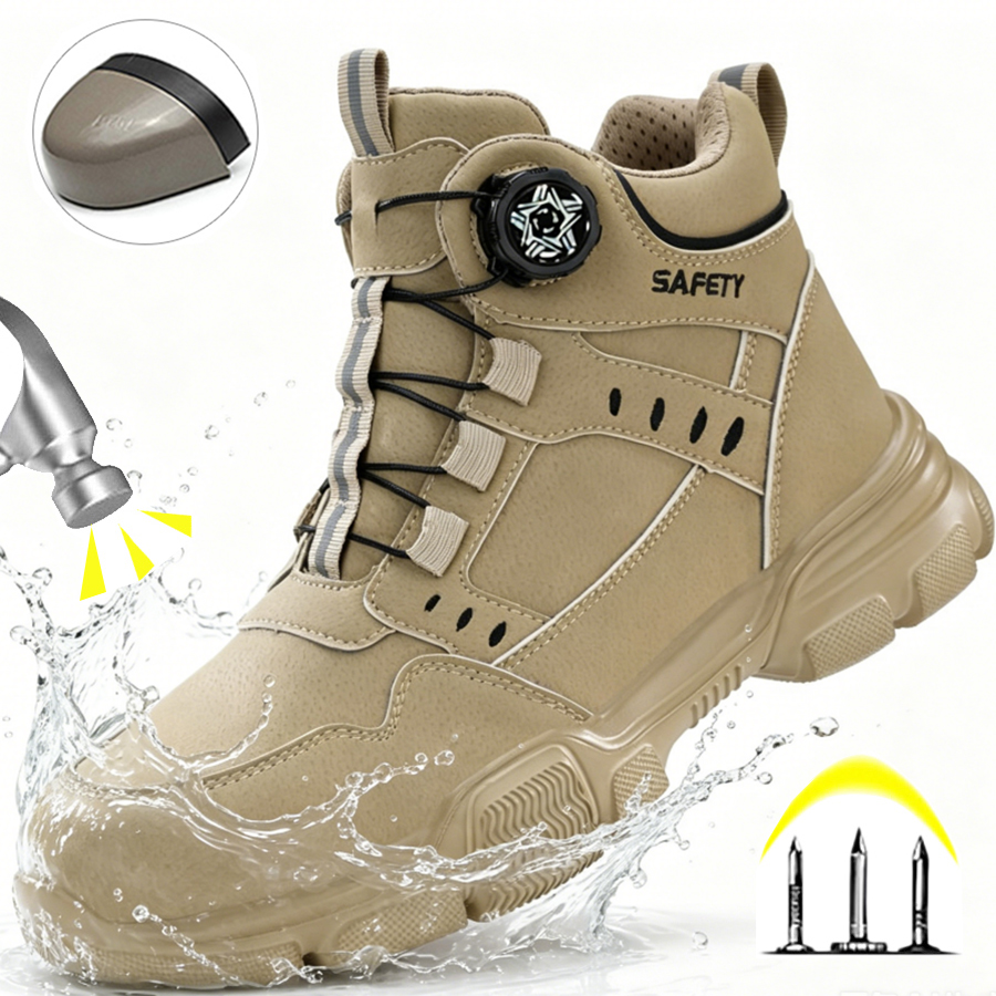 Leatherwork Rivets - Water Repellent Leather Safety Boots for
