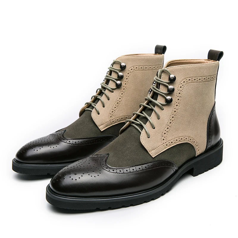 Retro Black High Top Men's Bro - đánh giá và giá Leather Work Dress
