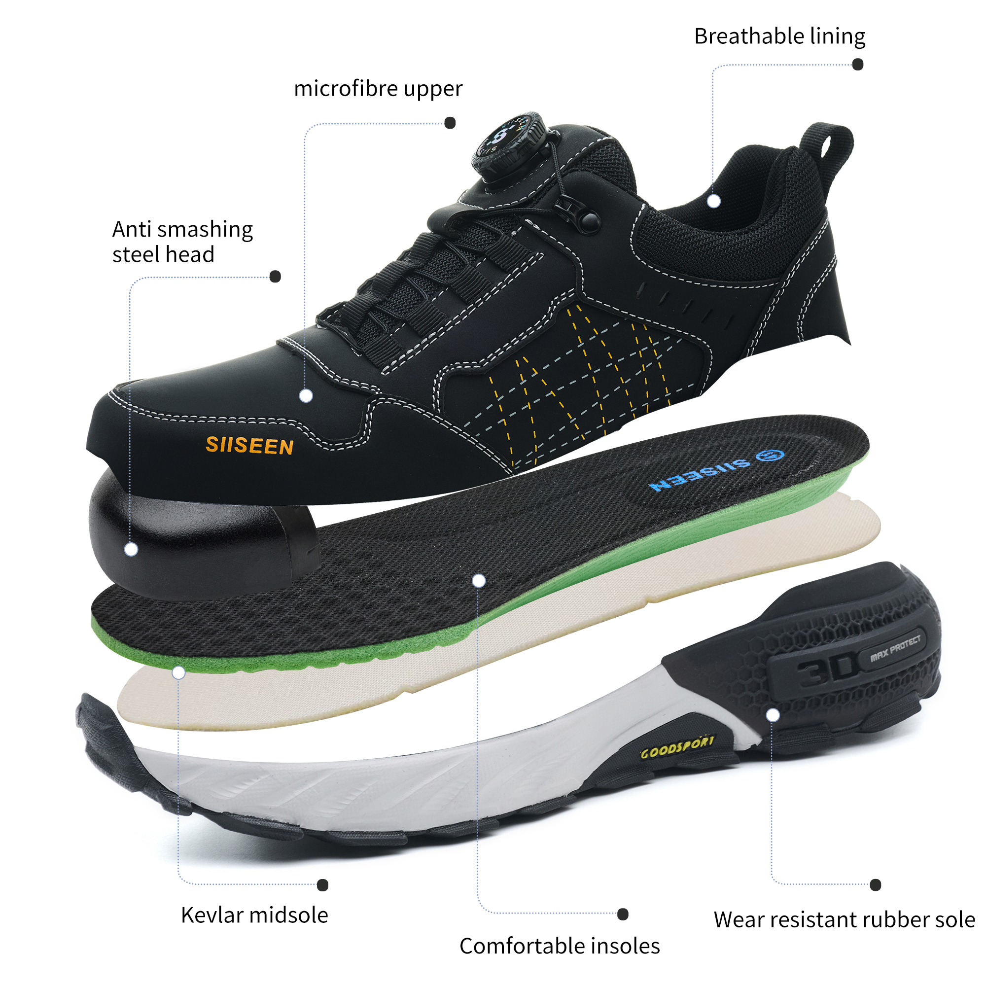 Men's Steel Toe Safety Shoes K - đánh giá và giá Leather Work Factory