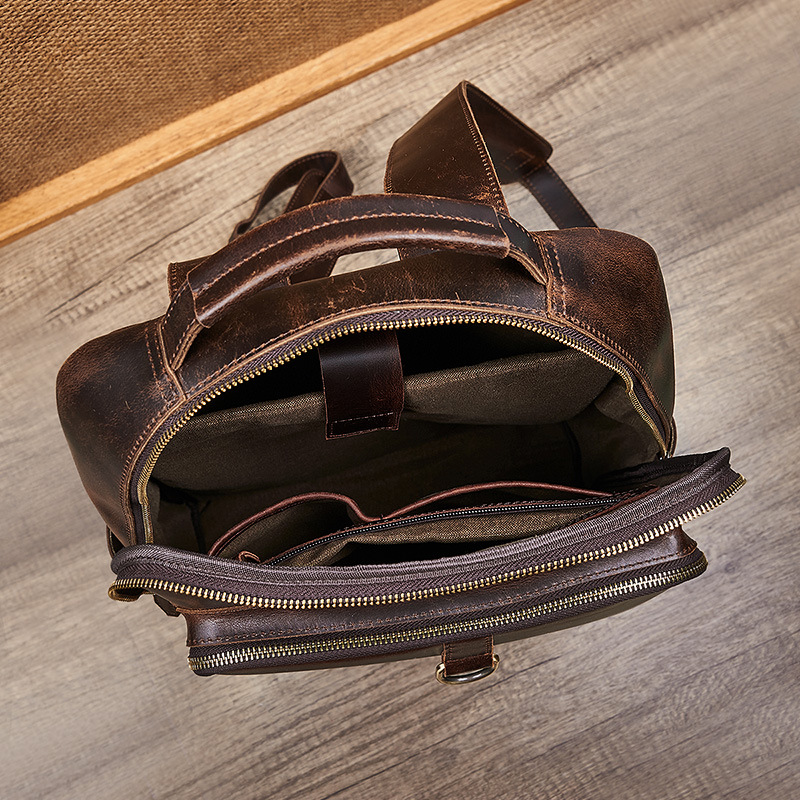 Men's Top Grain Waxed Leather  - đánh giá và giá Leather Work Backpack