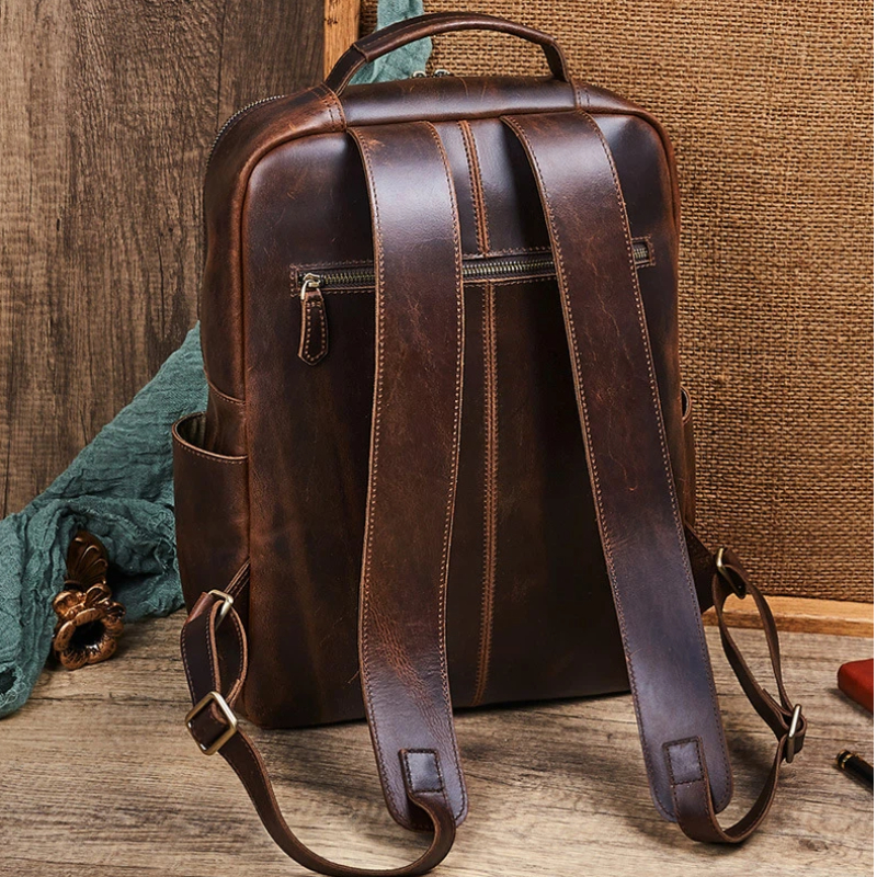 Men's Top Grain Waxed Leather  - đánh giá và giá Leather Work Backpack