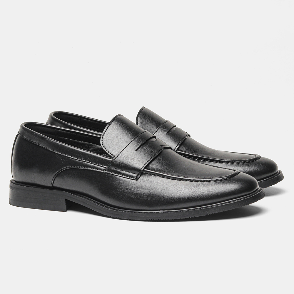Men's Black Penny Loafers Clas - đánh giá và giá Leather Work Dress