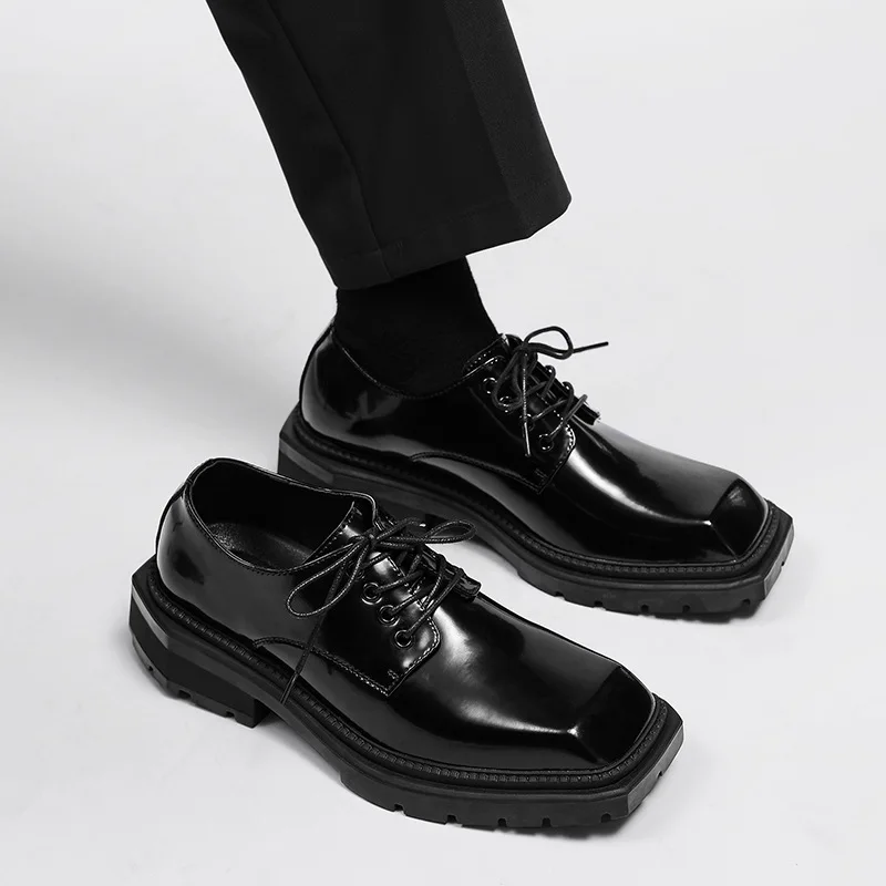 Men's Shoes New Square Head Le - đánh giá và giá Leather Work Dress
