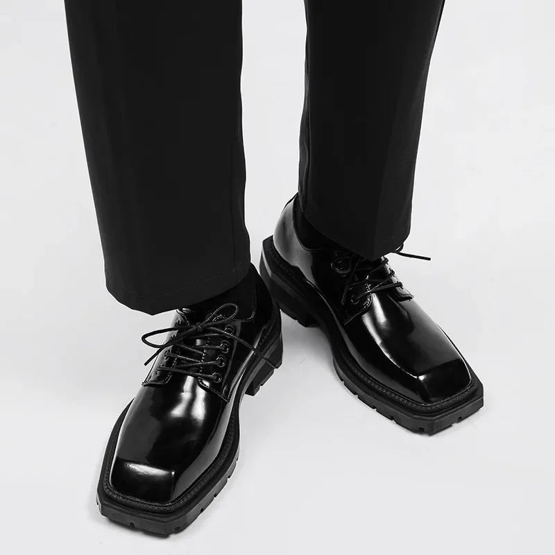 Men's Shoes New Square Head Le - đánh giá và giá Leather Work Dress