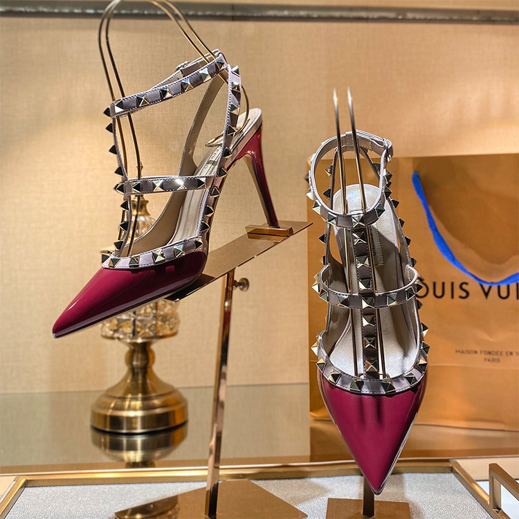 Women Gladiator Heeled Sandals - đánh giá và giá Leatherwork Rivets