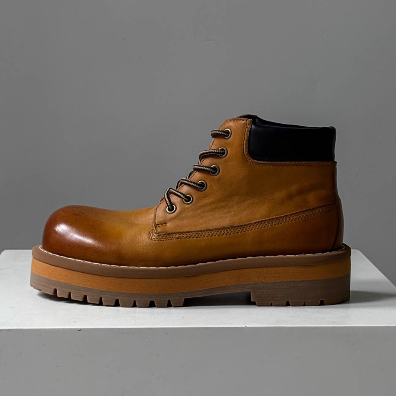British Style Men Ankle Boots  - đánh giá và giá Leather Work Boots