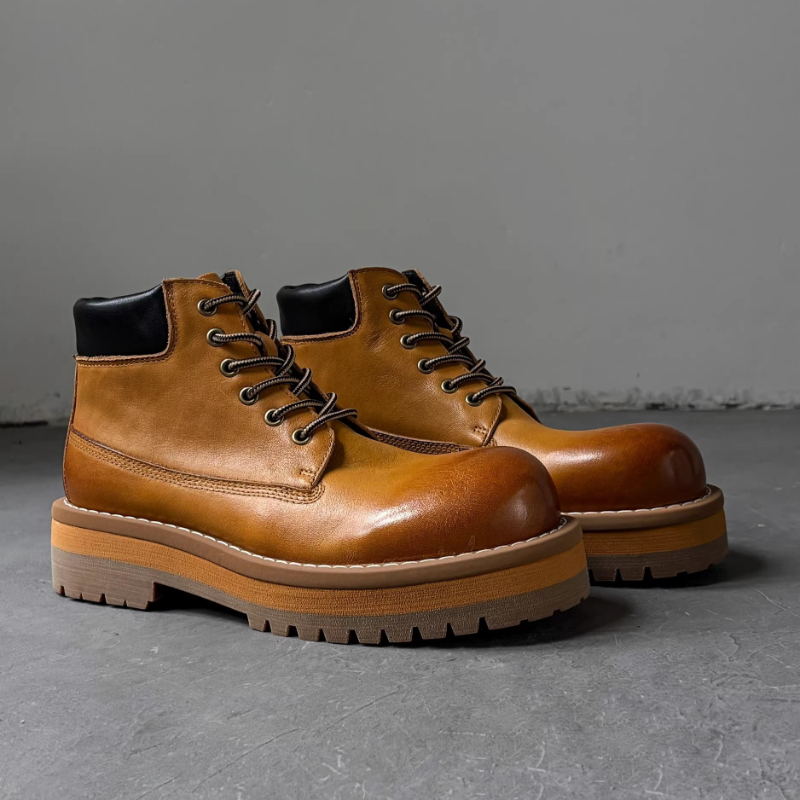 British Style Men Ankle Boots  - đánh giá và giá Leather Work Boots