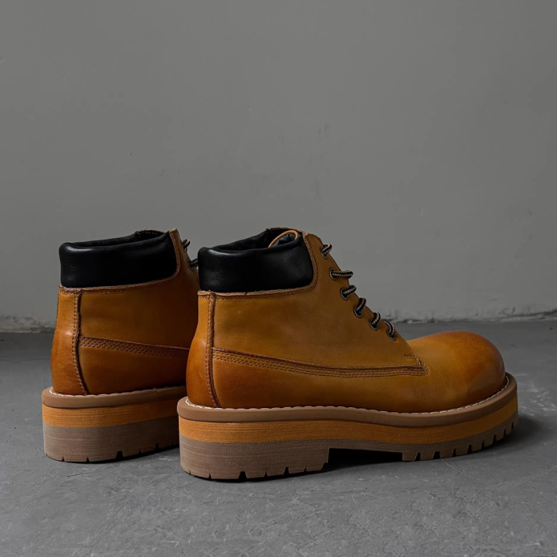 British Style Men Ankle Boots  - đánh giá và giá Leather Work Boots