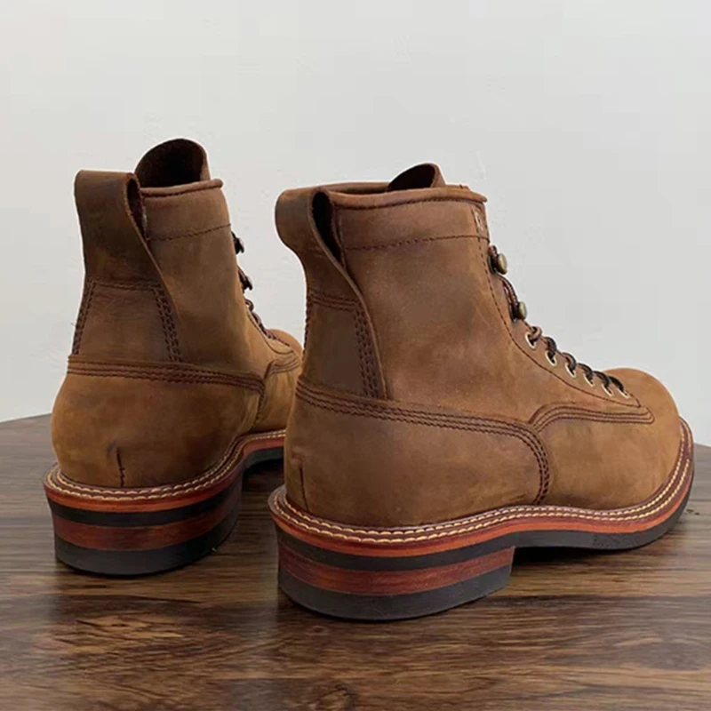 Vintage British Men Ankle Boot - đánh giá và giá Leather Work Boots