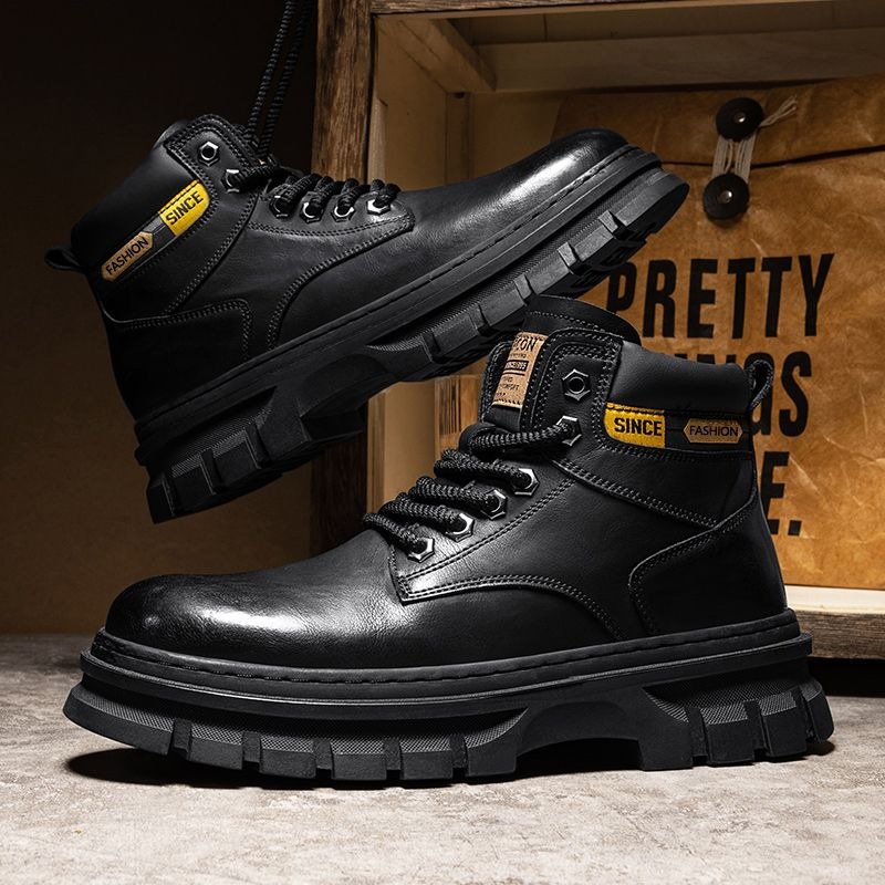 Vintage Men Platform Ankle Boo - đánh giá và giá Leather Work Boots