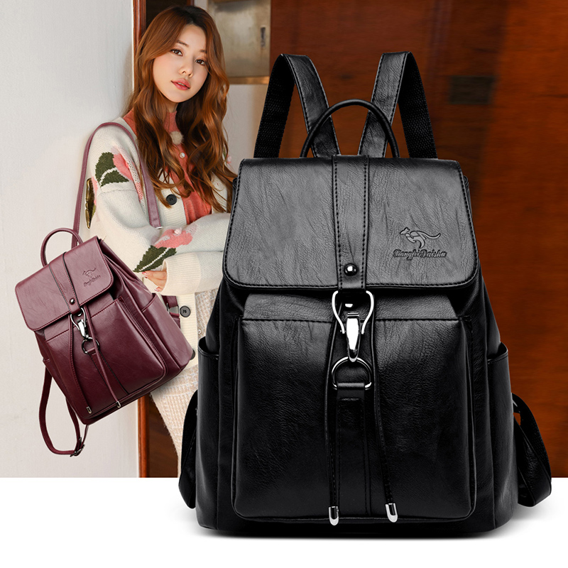 Chống Trộm Ba Lô Nữ Túi Đeo Va - đánh giá và giá Leather Work Backpack