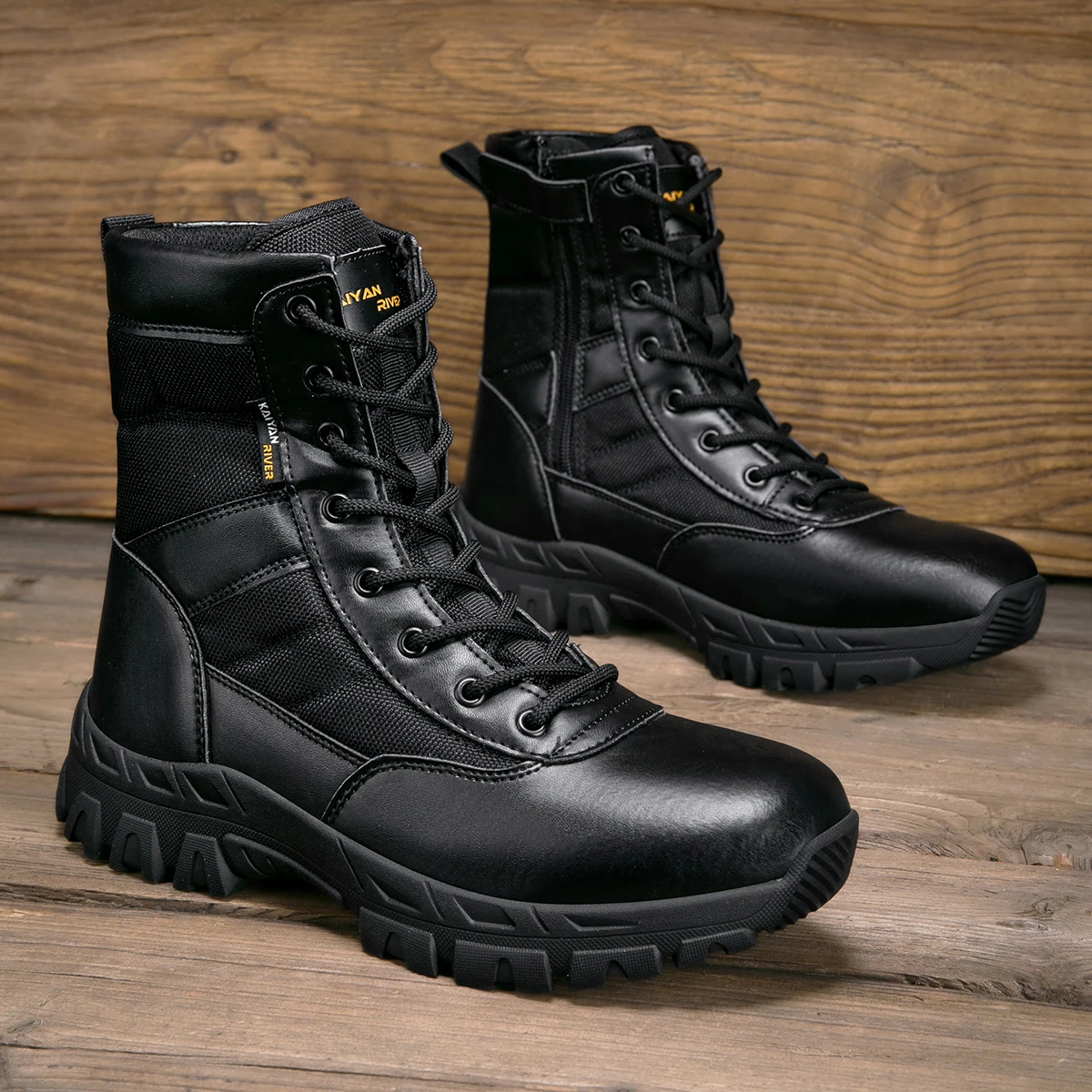 Men's Outdoor Hiking Shoes Hig - đánh giá và giá Leather Work Boots