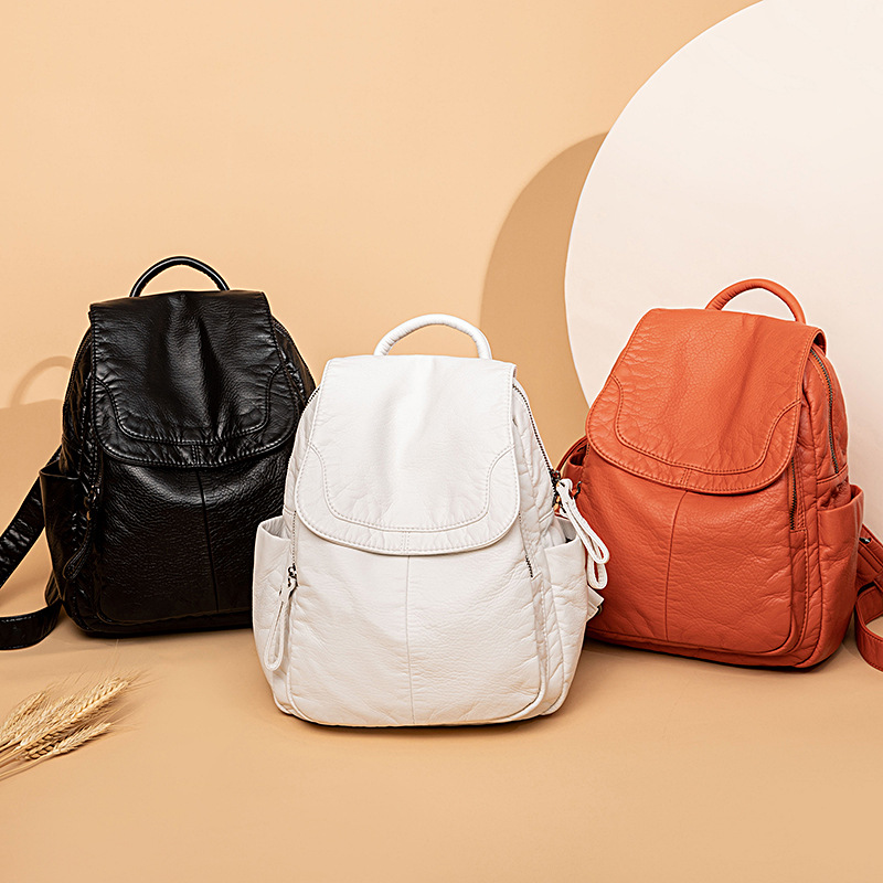 Women's Backpack White Washed  - đánh giá và giá Leather Work Backpack