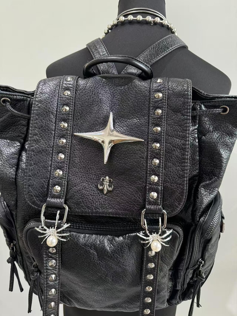 Gothic Punk PU Leather Shoulde - đánh giá và giá Leatherwork Rivets