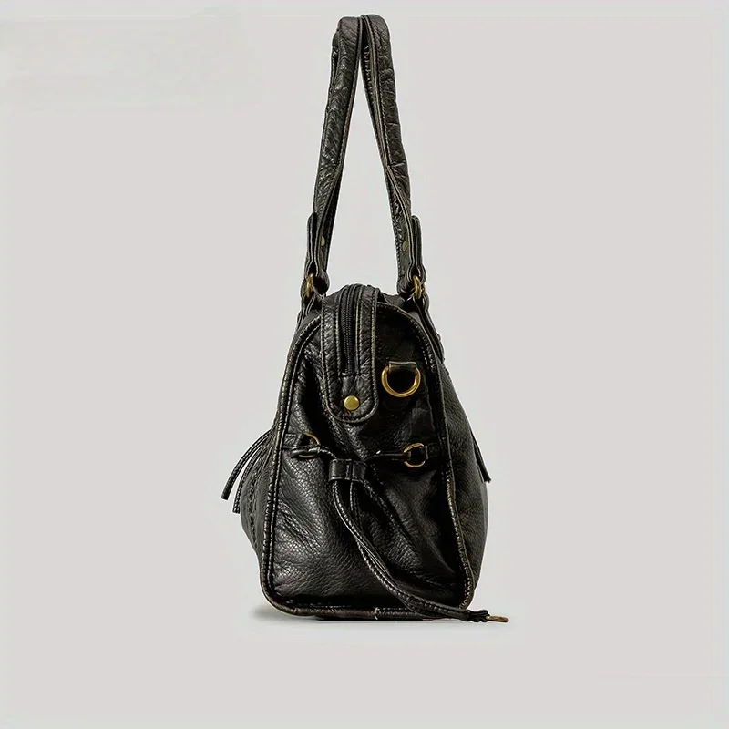 ​​Braided Trim Black Leather T - đánh giá và giá Leatherwork Rivets