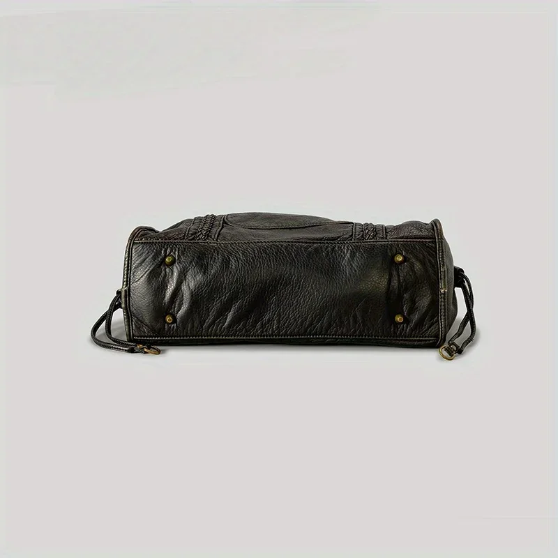 ​​Braided Trim Black Leather T - đánh giá và giá Leatherwork Rivets