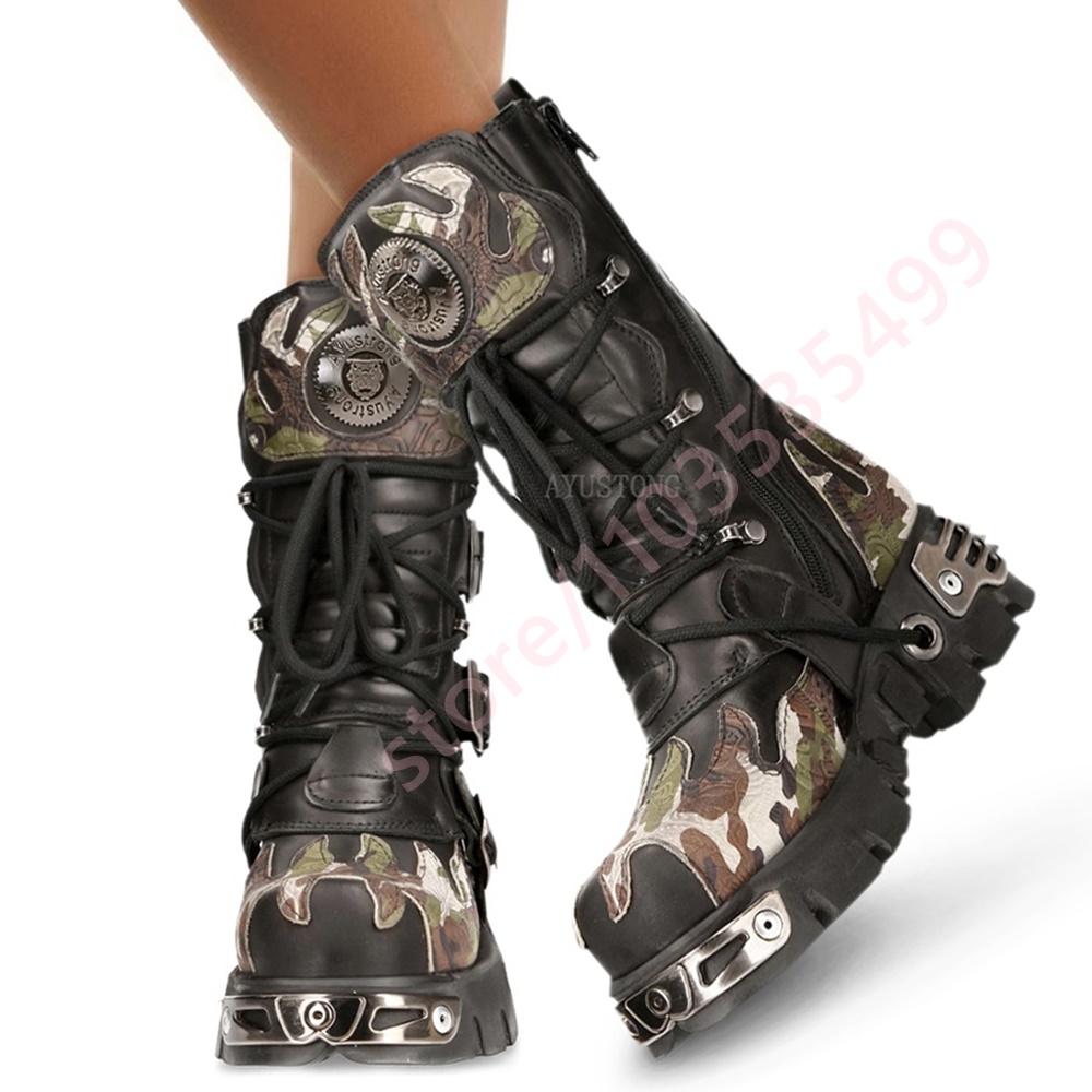 Punk Rock Camouflage Belt Buck - đánh giá và giá Leatherwork Rivets