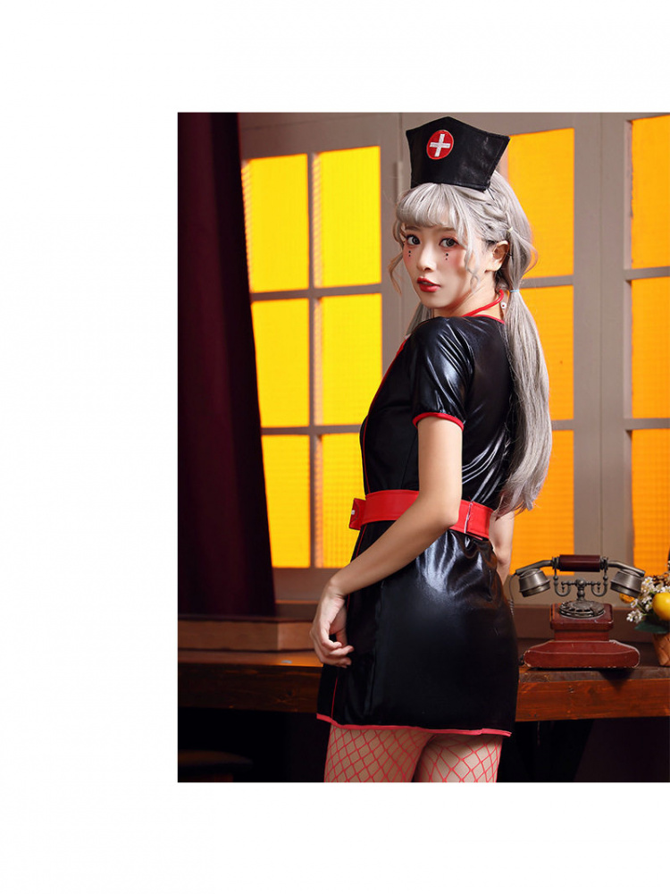 Black PU Leather Nurse Work Sk - đánh giá và giá Leather Work Dress