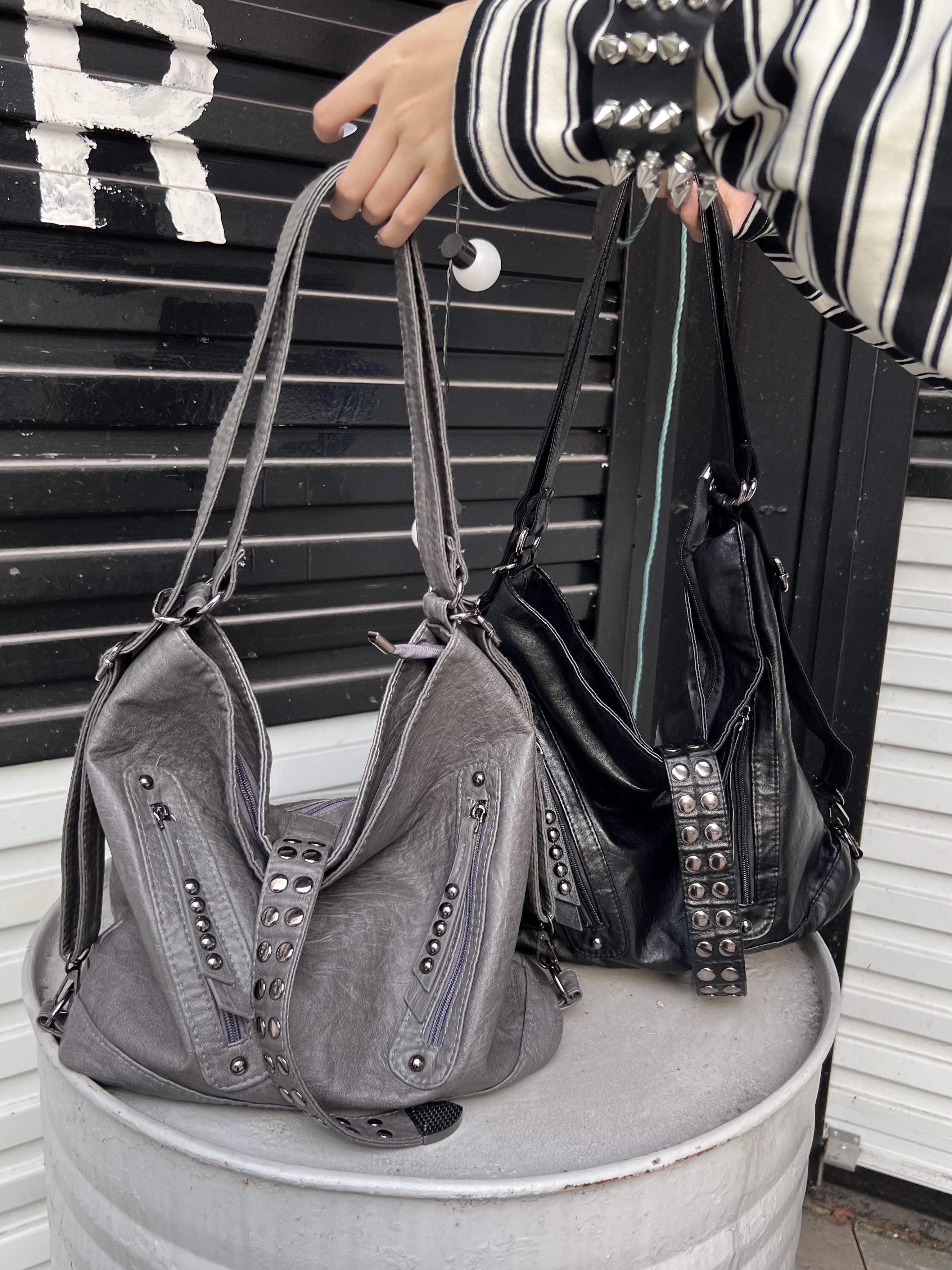 Retro Rivet Spice Girl Handbag - đánh giá và giá Leatherwork Rivets