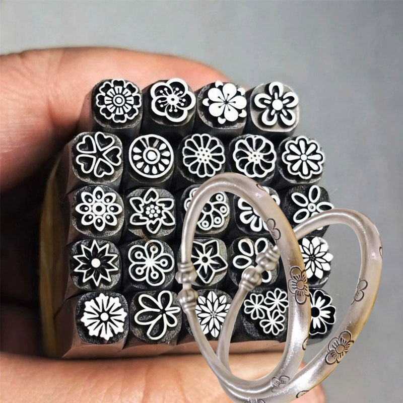 5/7mm Flower Pattern Metal Sta - đánh giá và giá Leatherwork Embossing