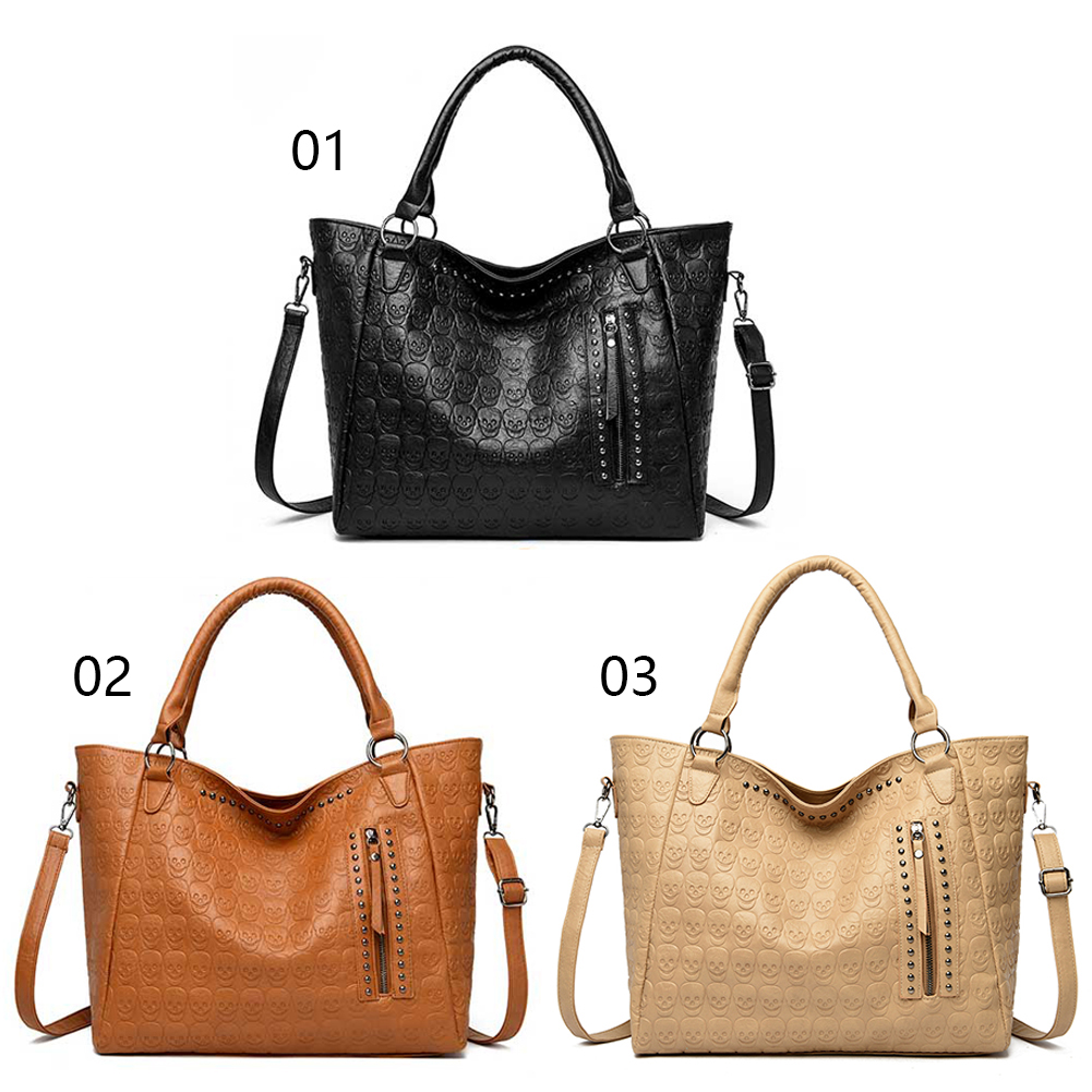 Punk Skull Crossbody Bag PU Le - đánh giá và giá Leatherwork Rivets