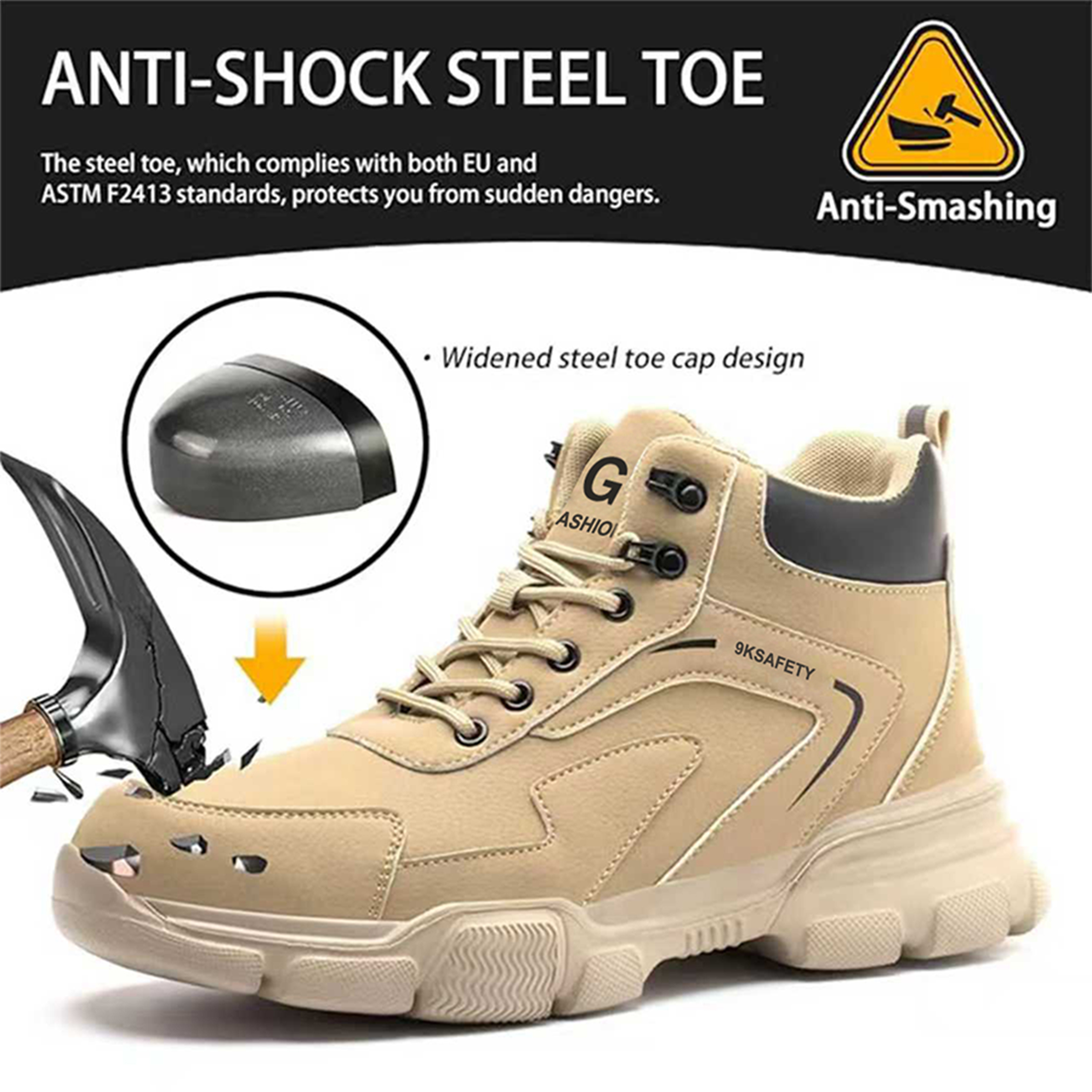 Men's Safety Shoes Men's Anti  - đánh giá và giá Leather Work Factory