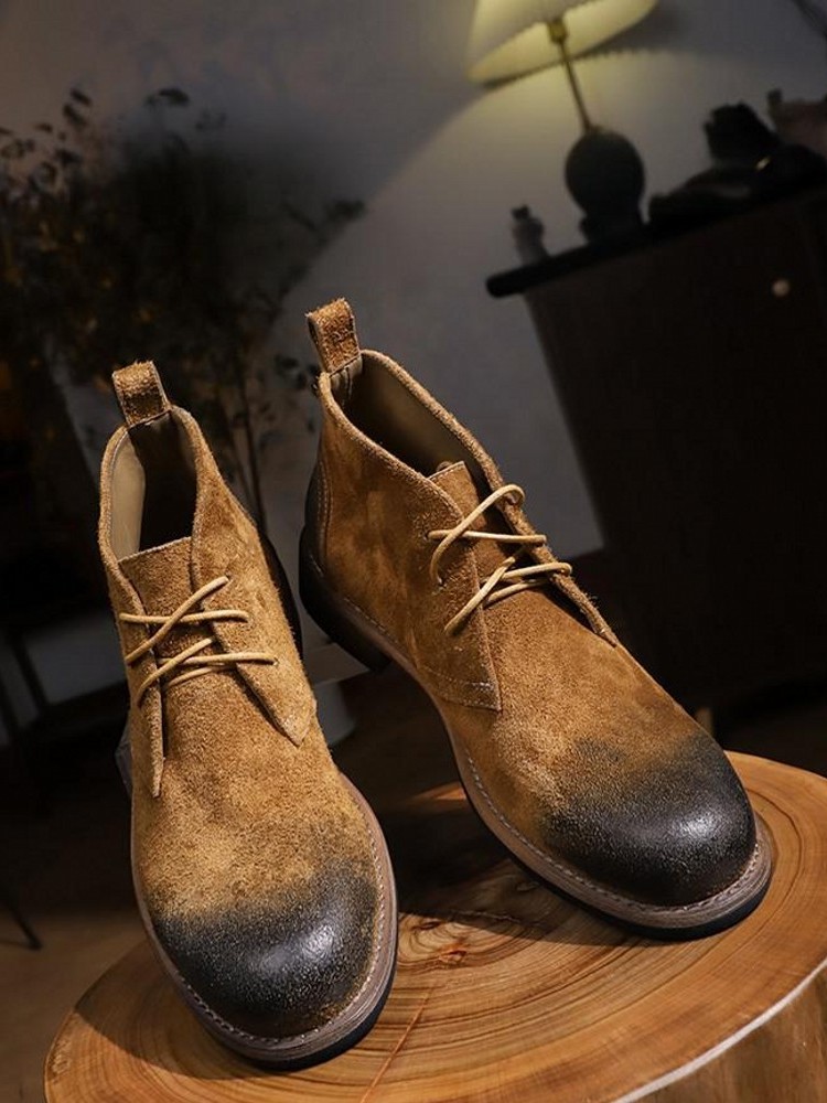 Fashion Versatile Male Lace-Up - đánh giá và giá Leather Work Boots